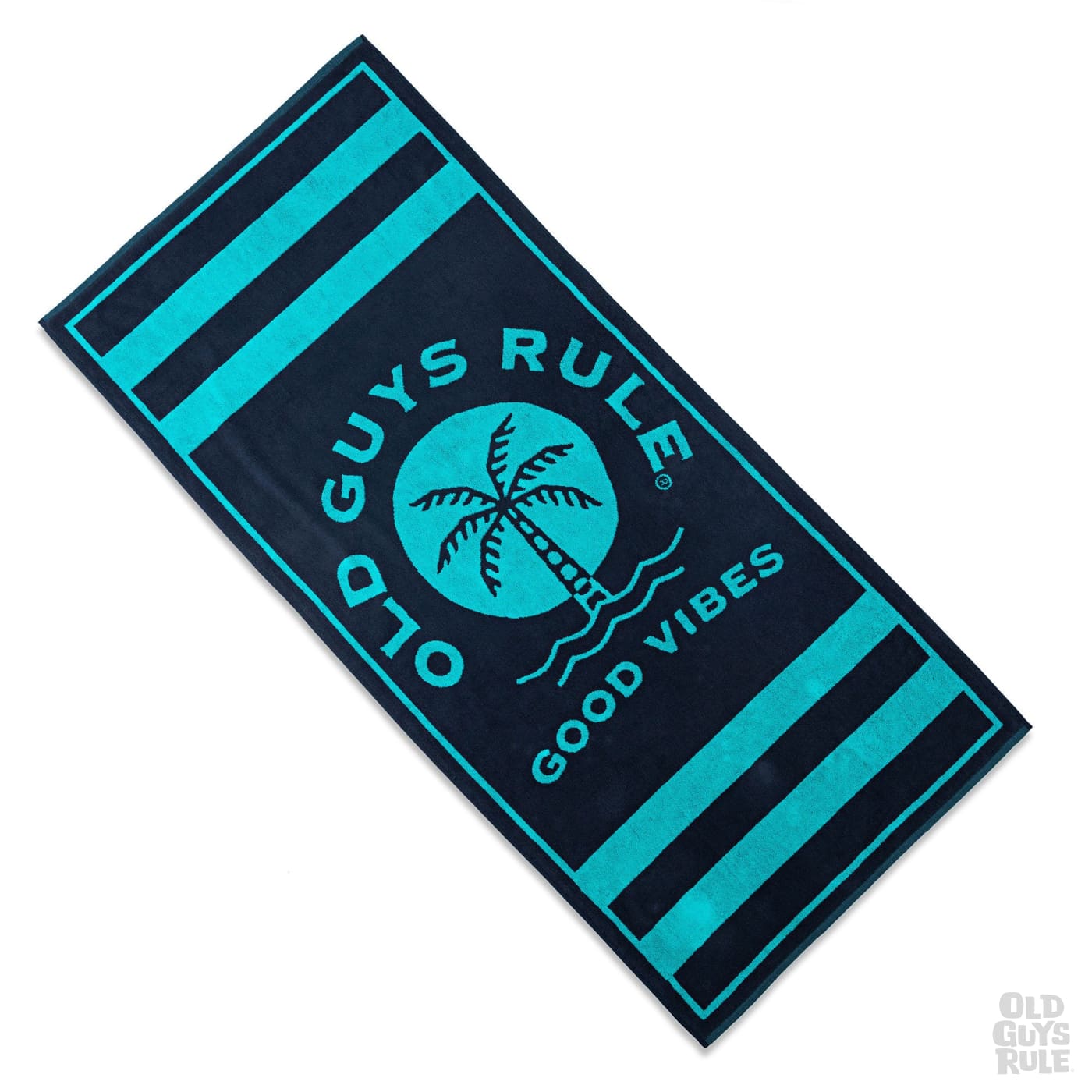 Old Guys Rule Good Vibes Beach Towel