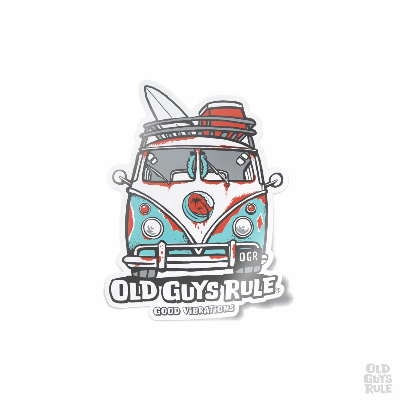 Old Guys Rule Good Vibes III Decal (Front View)