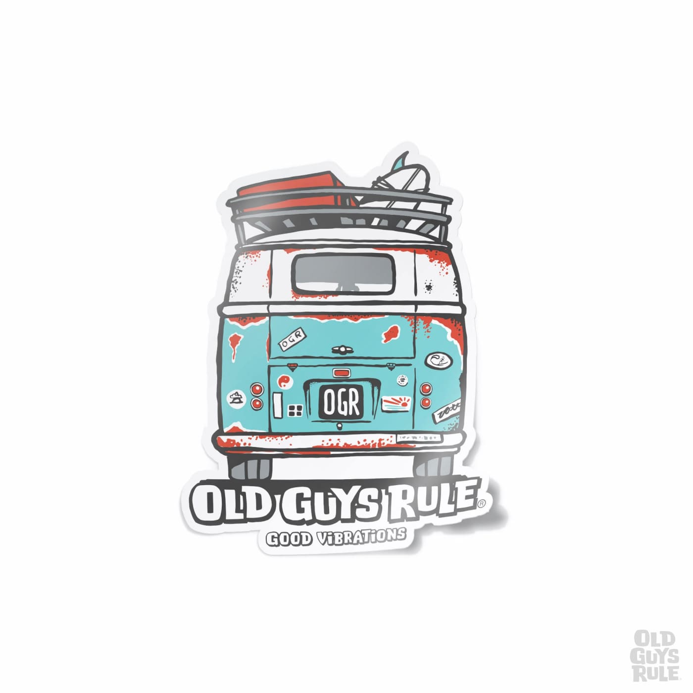 Old Guys Rule Good Vibes III Decal (Rear View)