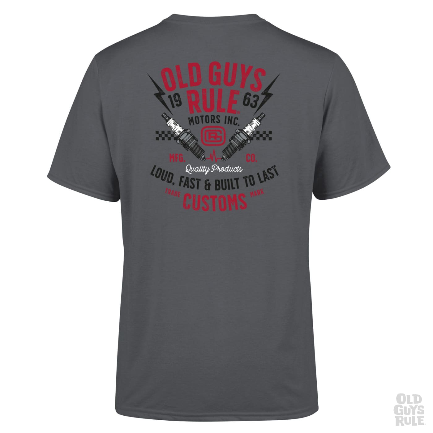 Old Guys Rule Old Guys Garage T-Shirt - Charcoal