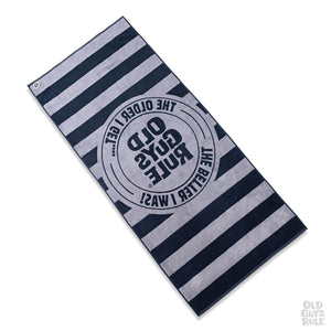 Old Guys Rule Stacked Logo Stamp Beach Towel