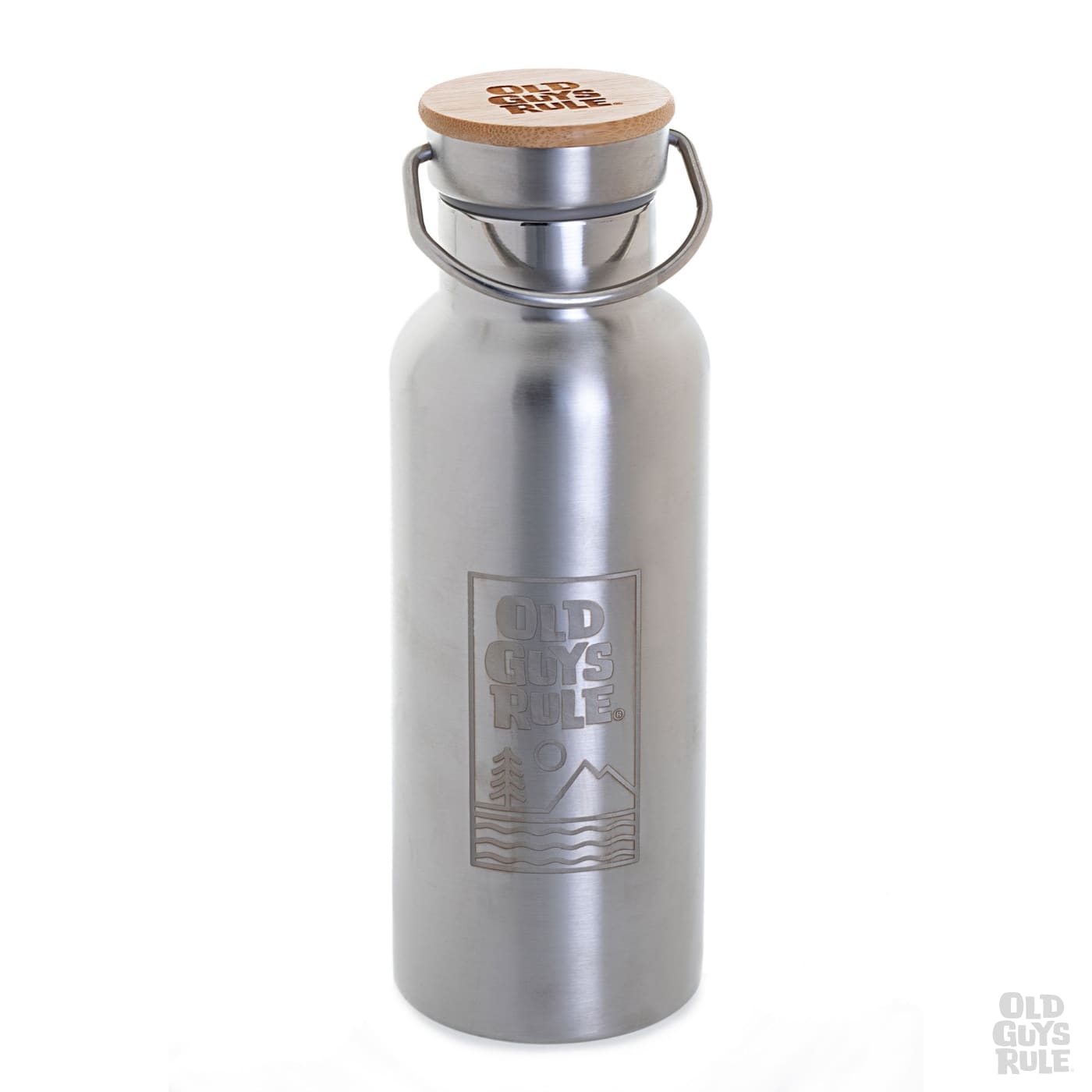 Old Guys Rule Summit & Sea Vacuum Flask Silver